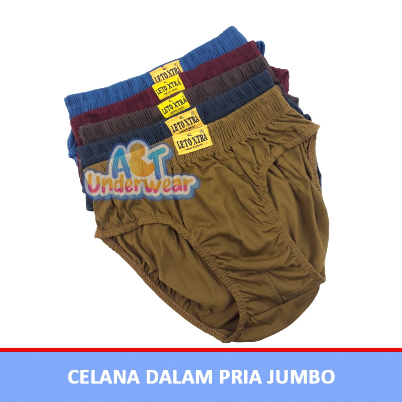 AT384- 3 PCS LX Celana Dalam Pria Jumbo/CD Polos Pria/CD Pria Jumbo Dewasa