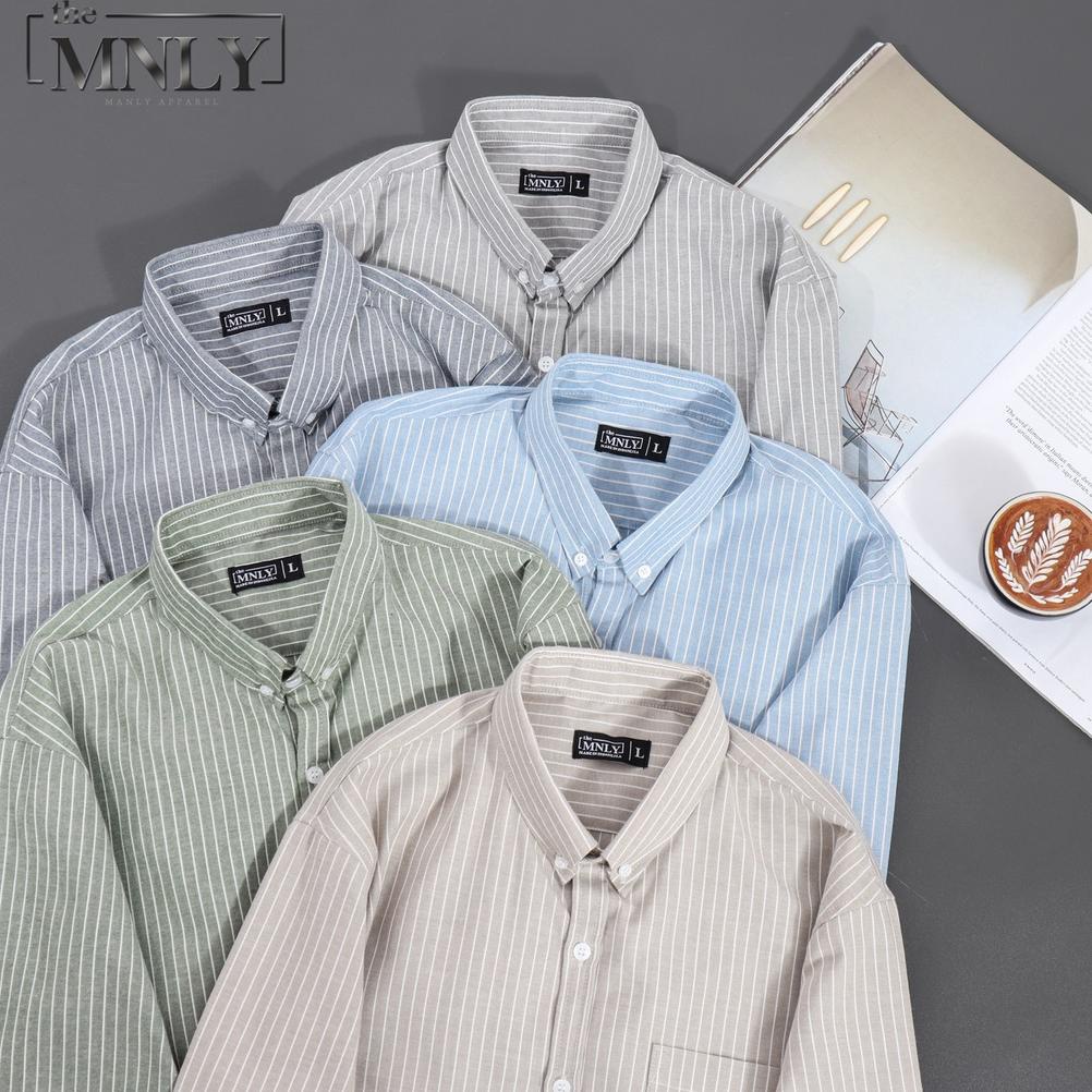 Kemeja Salur Lengan Panjang Cotton Premium the MNLY Original