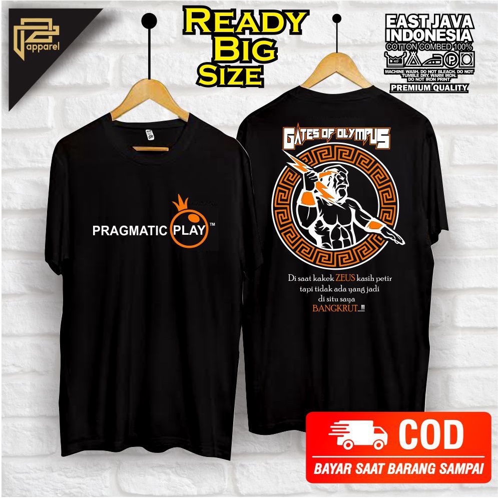 baju kaos PRAGMATIC play ZEUS gates of olympus game slot big size jumbo