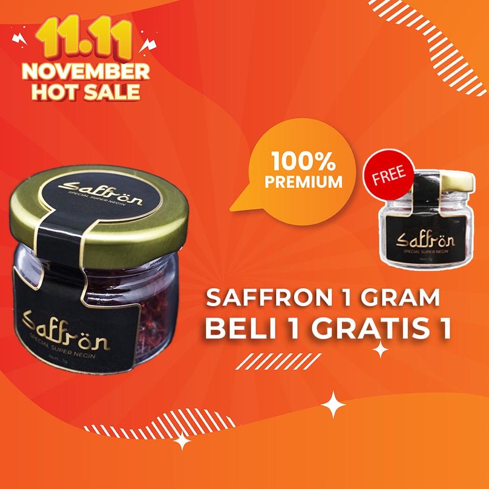

❋ [ BELI 1 GRATIS 1 ] SAFFRON SPECIAL SUPER NEGIN 1 GRAM ORGANIC ORIGINAL IRAN - PREMIUM QUALITY 1 GR ❆