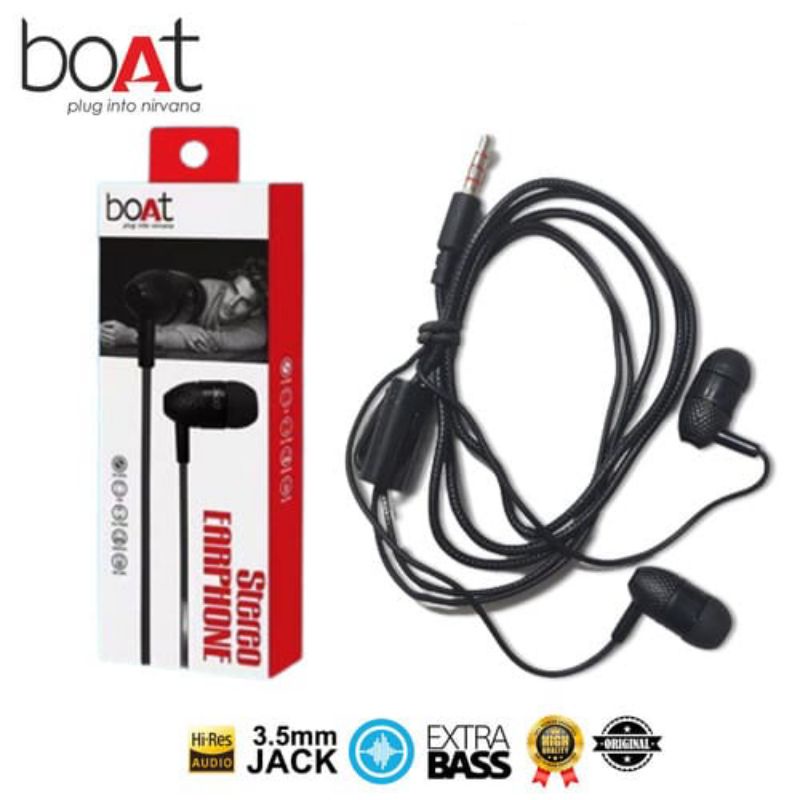 Handsfree Boat Metal Pure Bass Headset BOAT Universal Handsfree MIC HF Packing Mega Bass