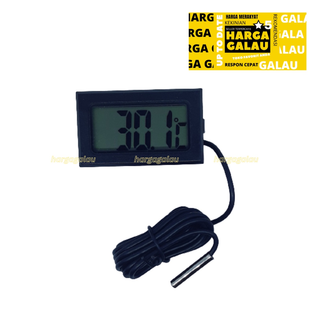 Mini Digital Thermometer Pengukur Suhu Ruang + kabel 1meter Termometer Waterproof Mini Digital Thermomete 1m