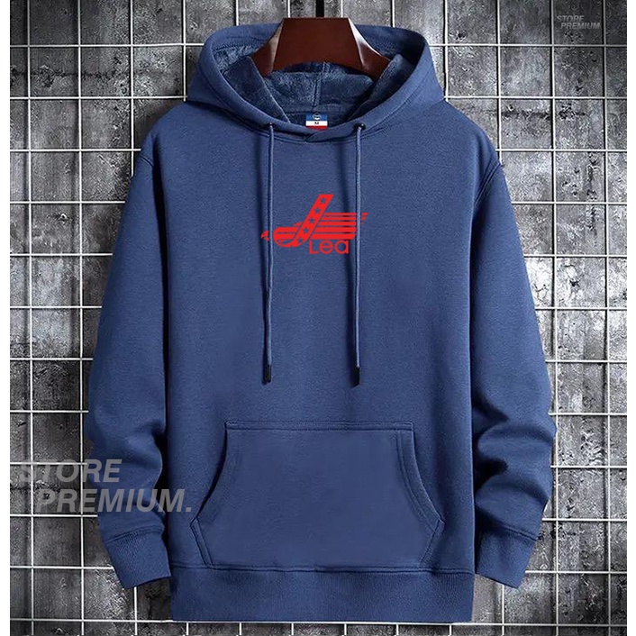 Promo Jaket Hoodie Lea Text Merah Premiun Sweater Hoodie Pria Keren
