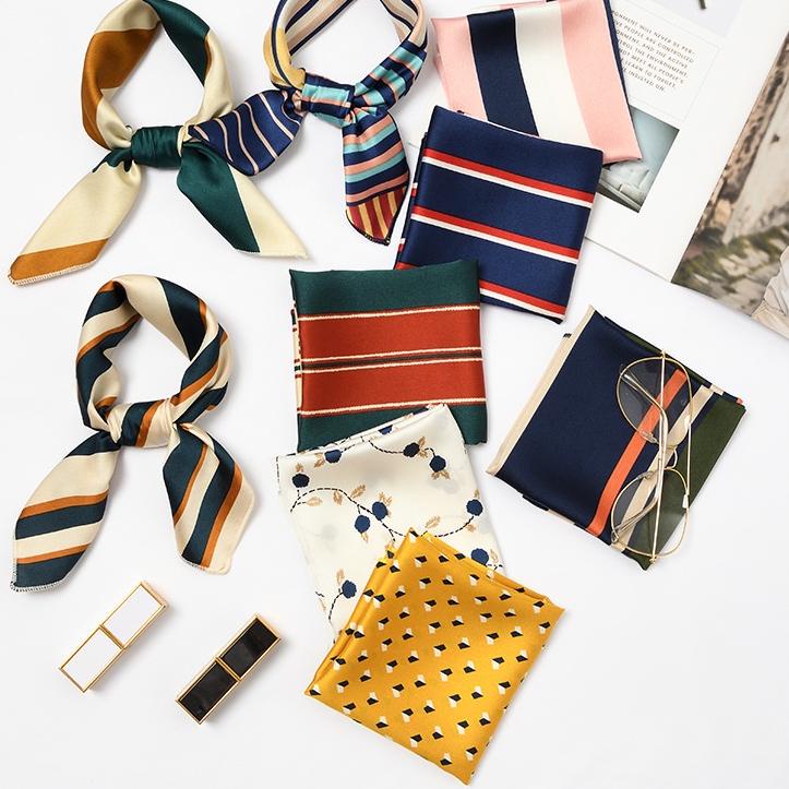 Suplier1st Mini Syal Korean Fashionable sutra syal leher syal tas syal 50x50cm wanita scarf satin Sy