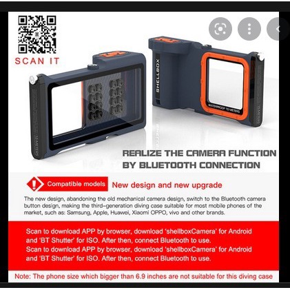 Case Shellbox Waterproof Case Profesional Diving 15M Real Iphone Samsung