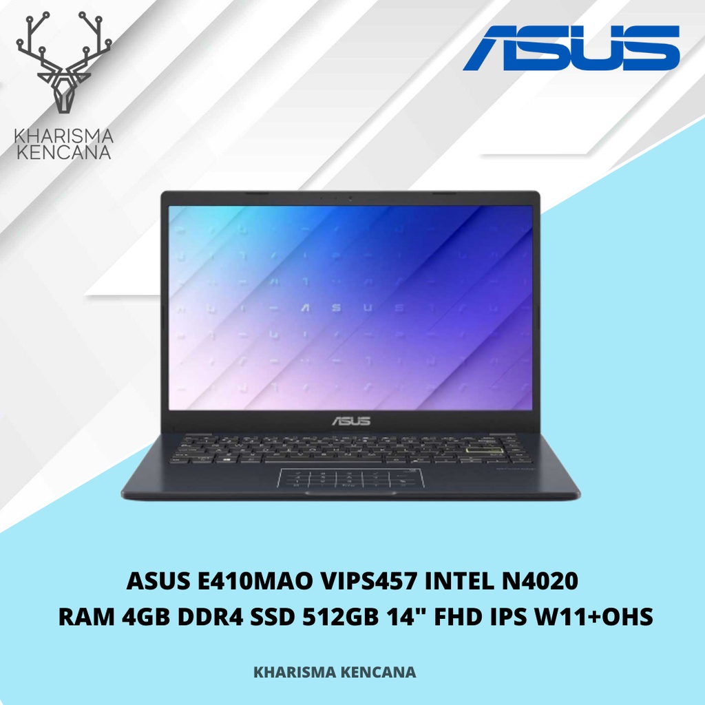 ASUS E410MAO VIPS457 Intel N4020 4GB 512SSD 14.0 FHD IPS Win11+OHS