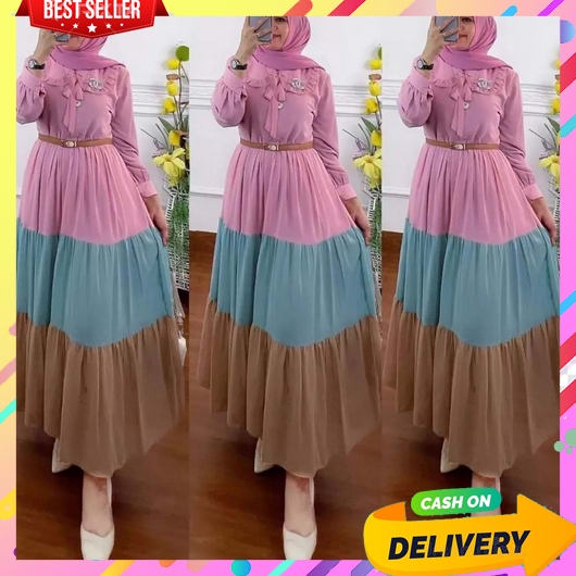 Gamis Lebaran Dewasa Terbaru Remaja Cewek Mewah Games2023 Jumbo Impor Ibu Perempuan Premium Midi Dre