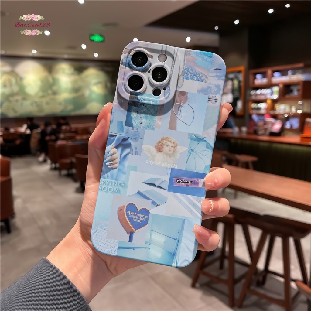 CUSTOM CASE SOFTCASE SILIKON PROCAMERA BLUE CUSTOM IPHONE 6 6S 7 7+ 8+ X XS MAX 11 12 13 14 PRO MAX BC7152