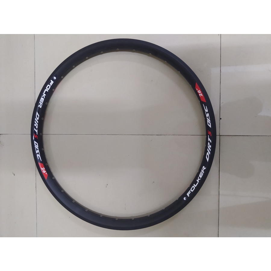 Rim Velg Sepeda MTB 26 32H Folker Dirt 5 Disc Brake Lebar 4cm DH FR DJ