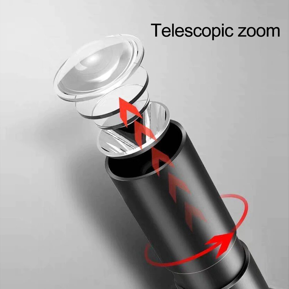 Taff LED Senter LED Mini Rechargable Telescopic Zoom XPE - 3187 - Black
