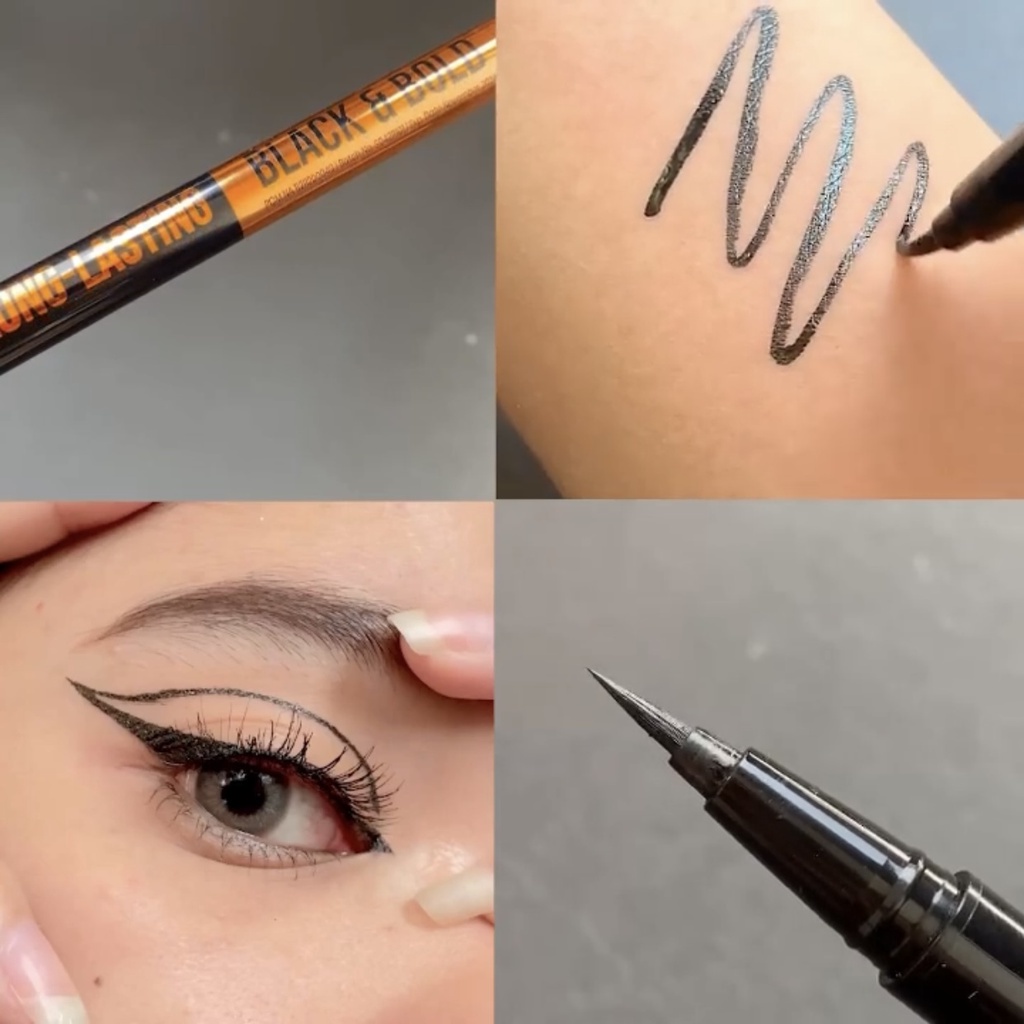 Ningrum Salsa Bold Eyeliner | Super Black Waterproof Pen Eye Liner 3ml | Long Lasting Hitam Tebal Anti Air Water Proof Make Up - 5435