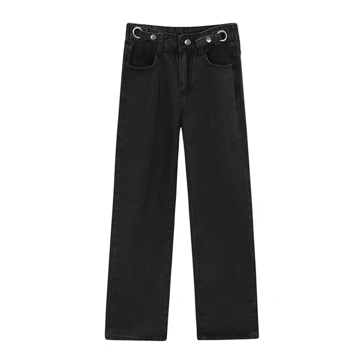 Biru/Hitam/Krem new high waist celana jeans panjang wanita kekinian terbaru cewek