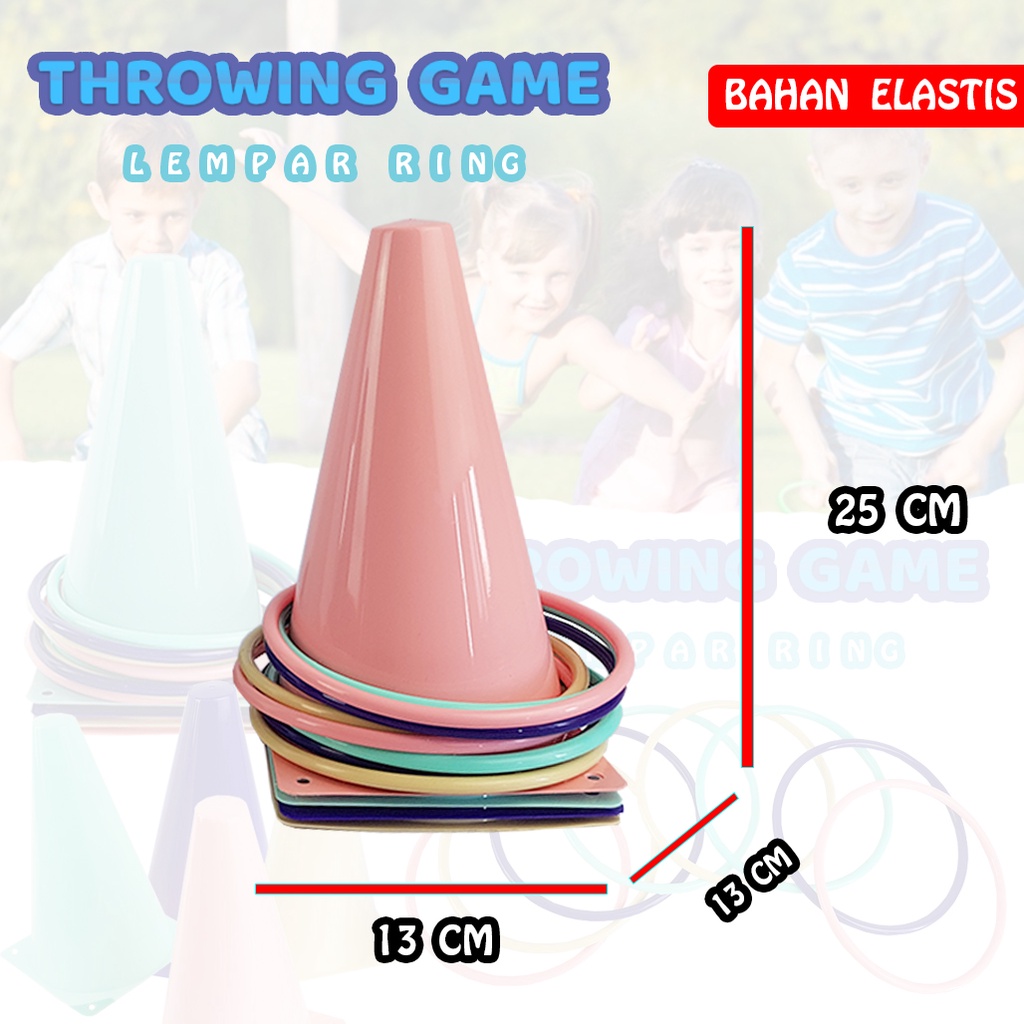 Mainan Anak Edukasi Cone Ring / Ring Throwing Game / Mainan Lempar Ring / Mainan Lempar Gelang YG25