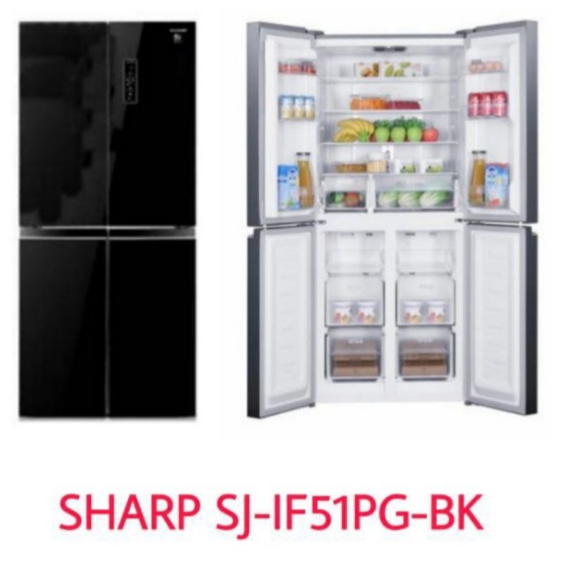 Sharp Kulkas Side By Side 4 Pintu SJ-IF51PG-BK / SJIF 51 Hitam JABODETABEK