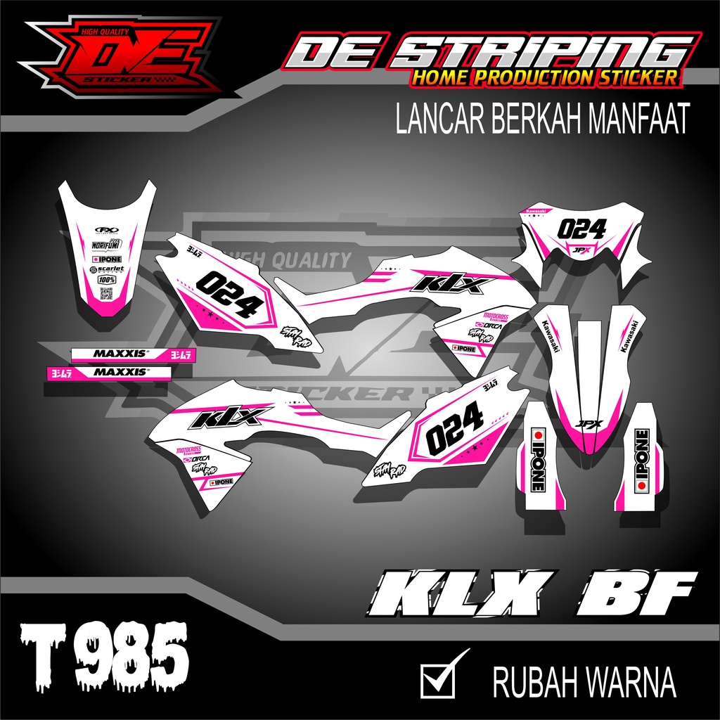 Striping Decal Klx Bf Stiker Motor Klx Bf Se extreme T985
