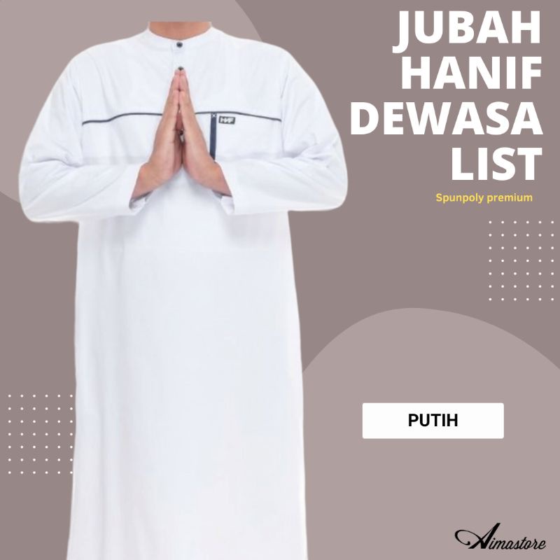 BAJU GAMIS PRIA DEWASA, JUBAH HANIF LIST LENGAN PANJANG/BRAND LOKAL ORIGINAL 100% GAMIS MURAH