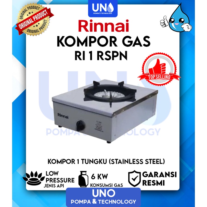 Kompor Gas Professional Chef Rinnai 1 Tungku RI 1 RSPN