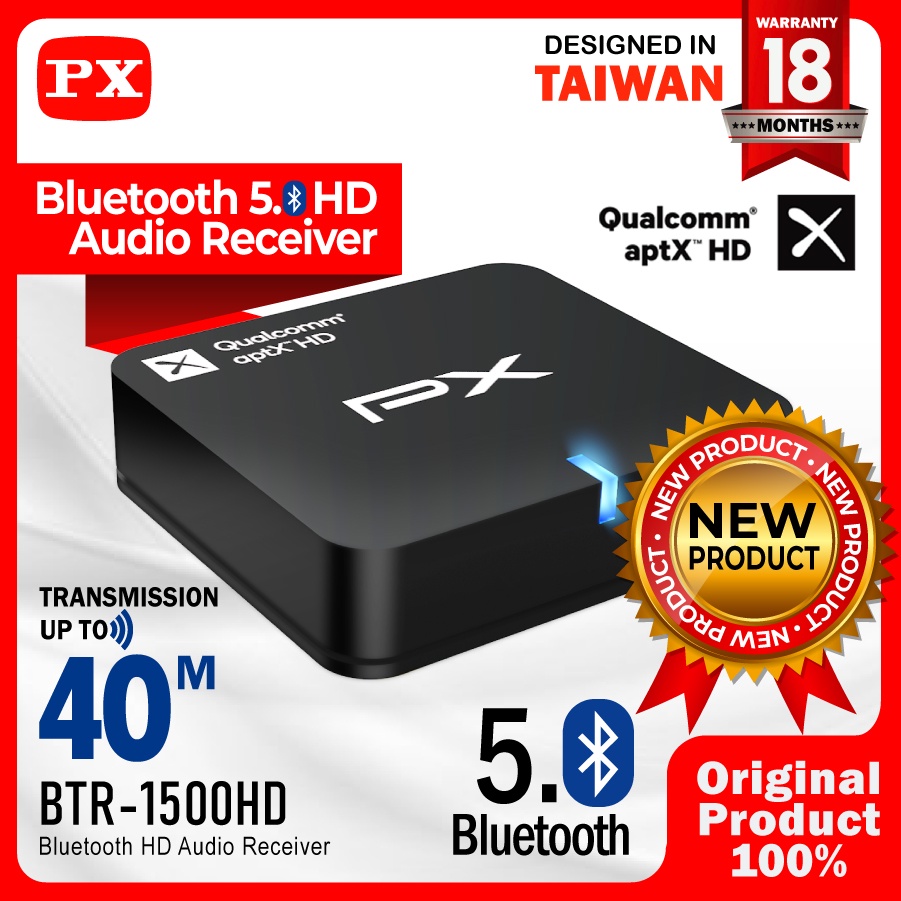 Bluetooth Receiver Audio 5.0 aptX HD Wireless Stereo PX BTR-1500HD