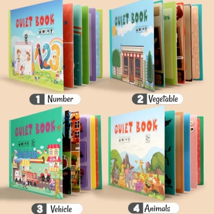 

Buku Mainan Edukasi Anak Quiet Book Tempel Pasang Velcro Aktivitas