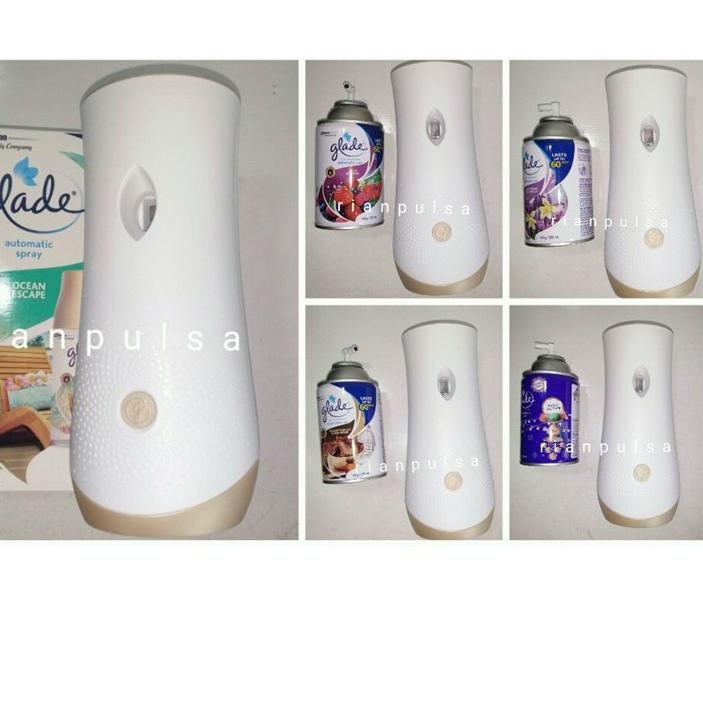 ♩ Pengharum ruangan Mesin Spray Otomatis GLADE air Freshener alat refill lavender vanila Outwood oce