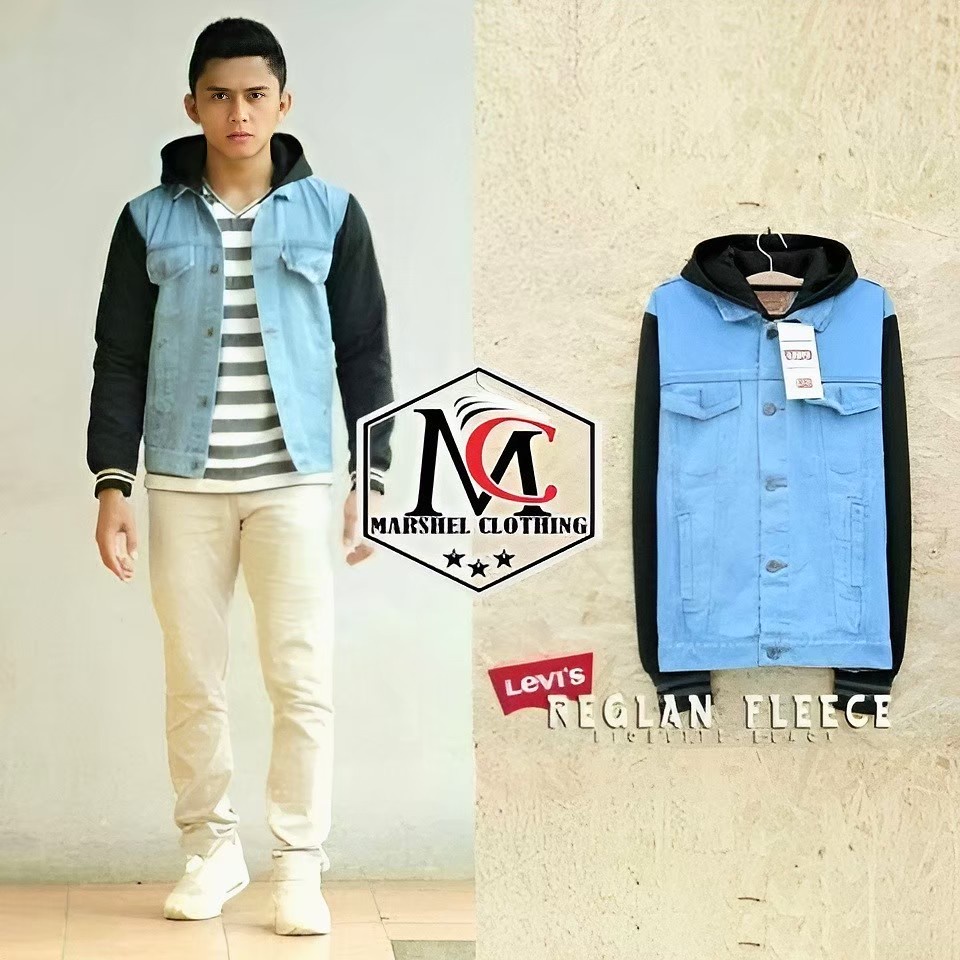 RCL - Jaket Jeans Hoodie Biowash Kombinasi Hitam Jaket Boy Pria Jaket Jeans Boy Jaket Levi Hoodie Pria Boy / Jaket Denim Hoodie Boy / Jaket Jeans Hoodie Boy Pria / Jaket Jeans Denim Boy Double Sleeting / Jaket Jeans Resleting Denim Boy Anak Jalanan