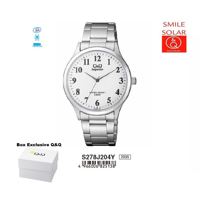 Jam Tangan Pria Business Casual Rantai Stainless Steel Analog Original Q&amp;Q QnQ QQ S278 S278J Series