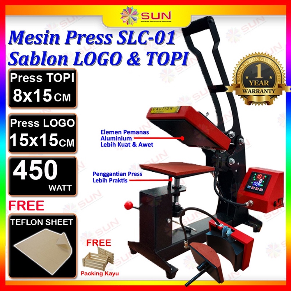 Jual Mesin Press Sablon Mini Logo Label 15x15 Cm & Press Sablon Topi ...