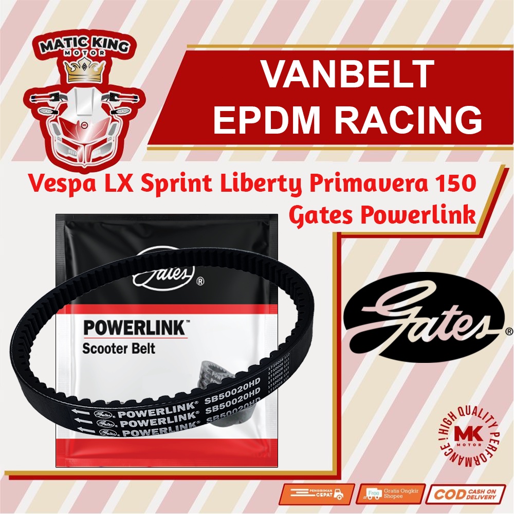 Vbelt V belt Vanbelt vespa matic Sprint LX 150 125 Primavera Gates Powerlink Made in Thailand