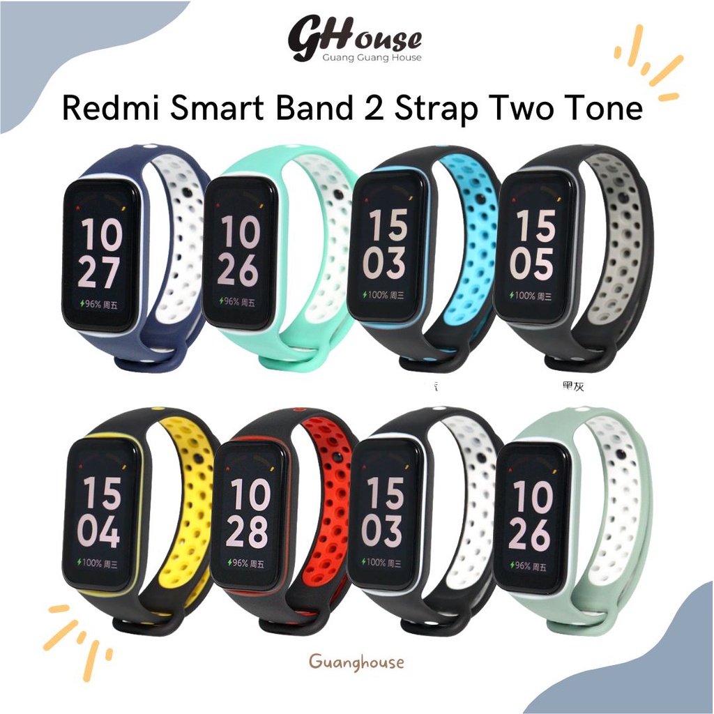 Strap Redmi Smart Band 2 Silicone Tali Jam Xiaomi Redmi Band 2 Two Tone Bahan Silikon Warna