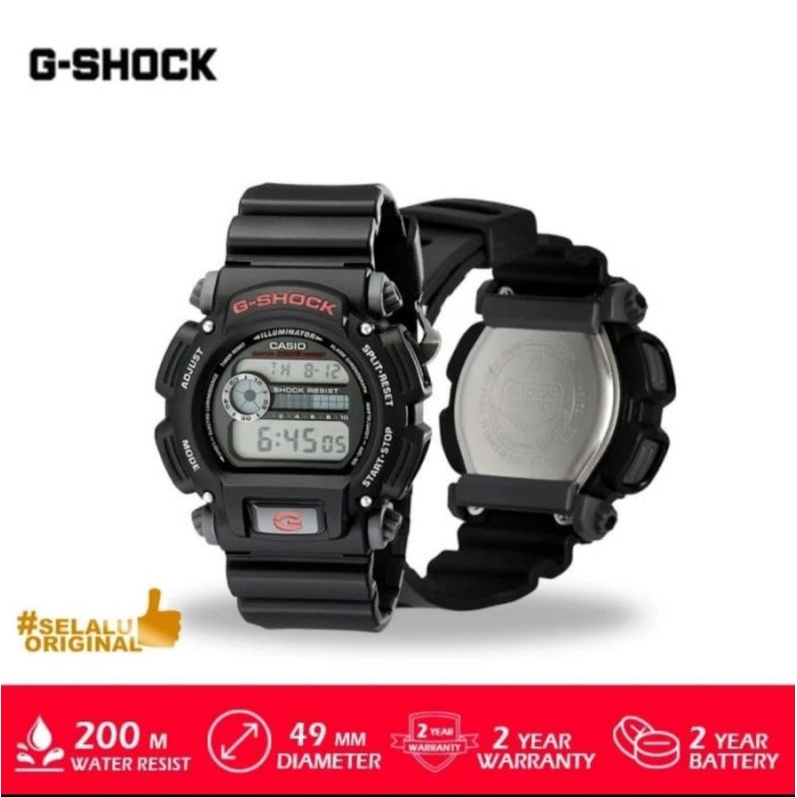 G-Shock Original Jam Tangan Casio DW-9052-1VDR Hitam Garansi Resmi PT Gilang Agung Persada GAP