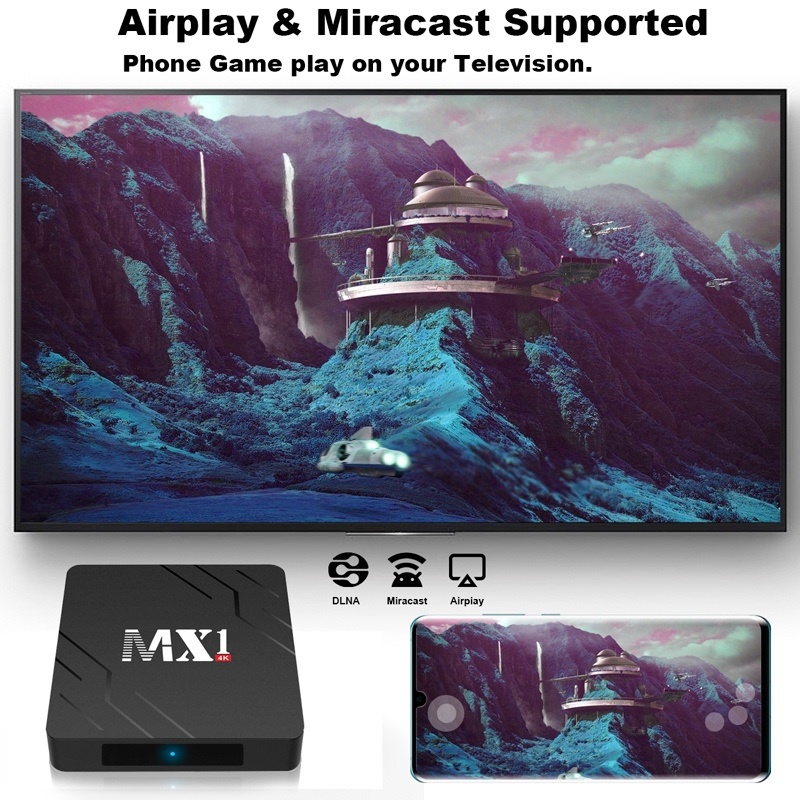 MX1 - Android 9.0 Smart TV Box 4K UHD - RAM 2GB ROM 16GB