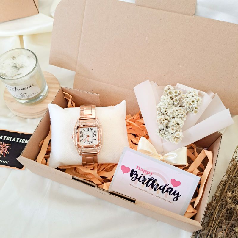 

GIFT BOX JAM TANGAN CEWEK KADO ULANG TAHUN SPECIAL KADO HAMPERS ULANG TAHUN