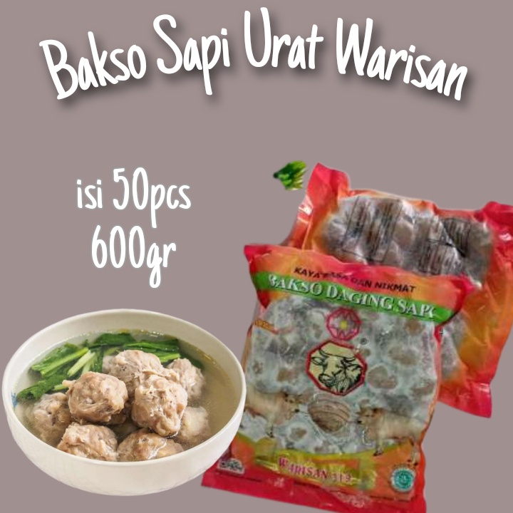 

Baso Sapi Warisan Urat 50 Butir | Bakso Sapi Warisan 319 AB 50 Butir 600gr | Warisan 319 Bakso Sapi SB Frozen Food