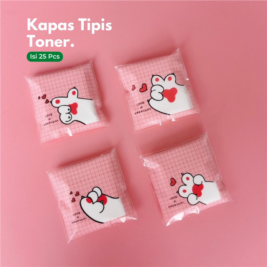 TRS - Kapas Toner Make Up Tipis Isi 25 Lembar Makeup Remover Isi 25 Pcs Karakter Motif / Wajah