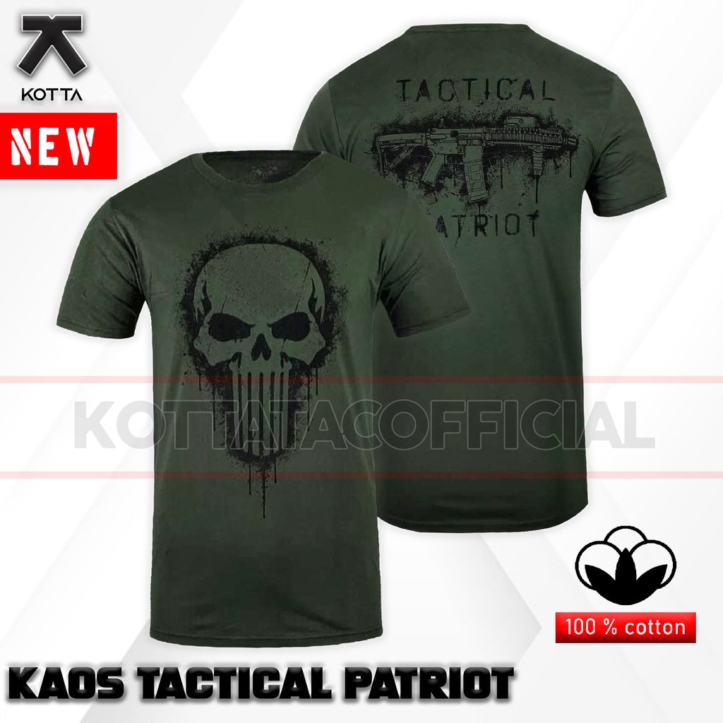 KAOS DISTRO PRIA TACTICAL PATRIOT PUNISHER SKULL TSHIRT TERBARU PAKAIAN MILITER TNI KASUAL BAJU DISTRO PRIA HIJAU ARMY OLIVE OUTDOOR TACTICAL MILITARY