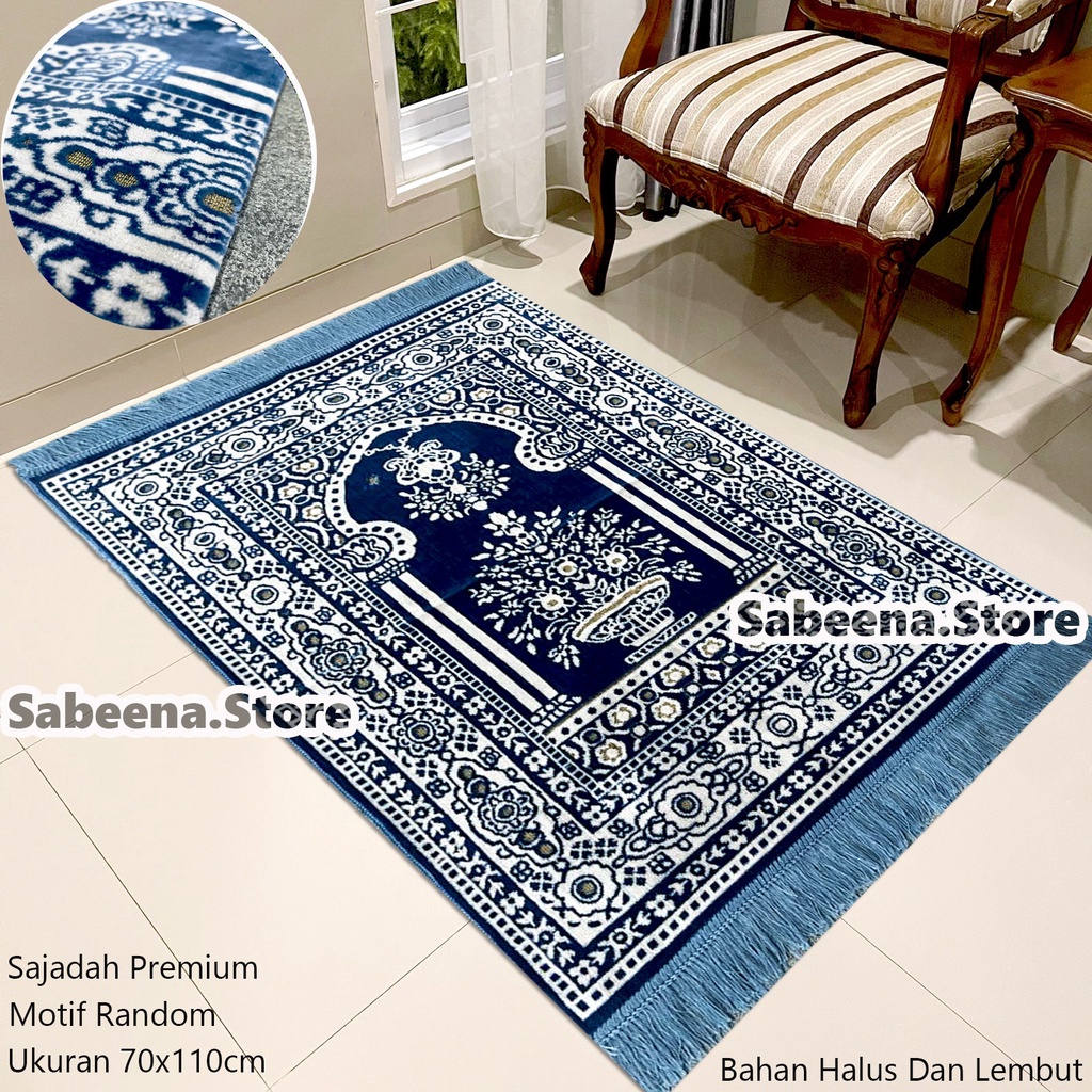 Sajadah Premium Turki Kulaitas Bulu Halus &amp; lembut Motif Random Ukuran 70 x 110