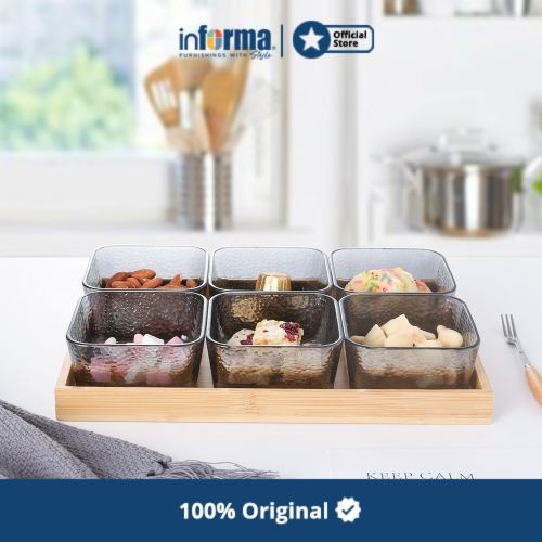 Terlaris Informa - Appetite Set 7 Pcs Eloise Wadah Saji Dengan Nampan - Abu-Abu