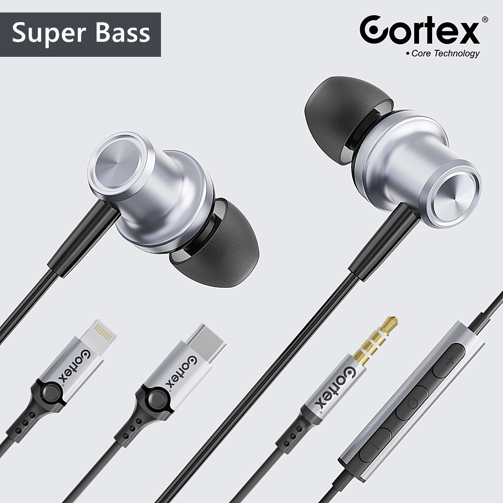 Cortex ME-A1 Headset Hi-Fi Suara stereo Super Bass kelas profesional Earphones Headsphone Jack 3.5MM Lightning TYPE-C