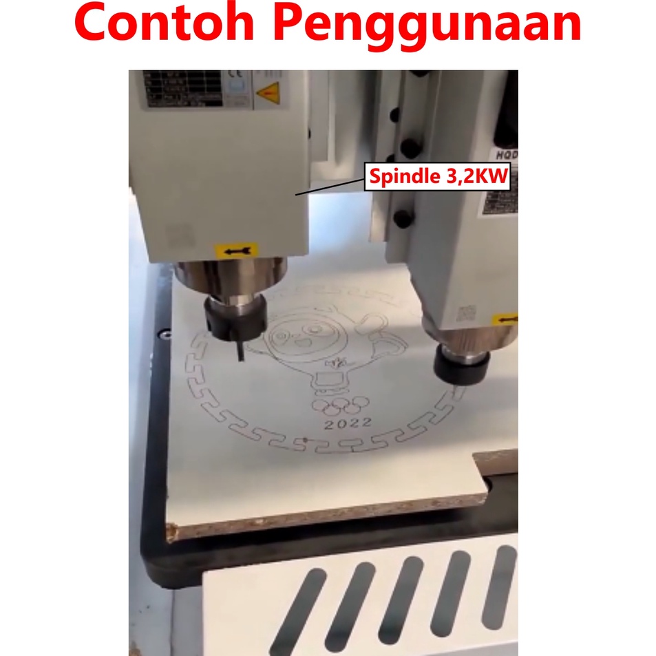 [HAEBOT] Spindle AC Motor 3.5KW 220V Air Cooled ER25 18000rpm CNC Router Spindel 3500W Mini DIY Torsi Tinggi Kuat High Speed Power Square