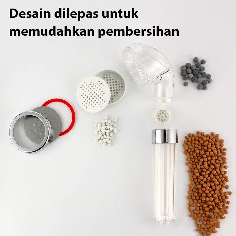 Gotama Kepala Super Shower ION Spa Health Crystal Biru - Head Super Filter Shower 3 in 1 Shower Putih Bola Bola