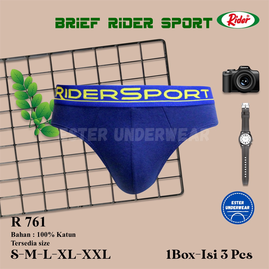 Celan Dalam Pria Rider Sport R 761 Isi 3Pcs/Pack Bahan Katun