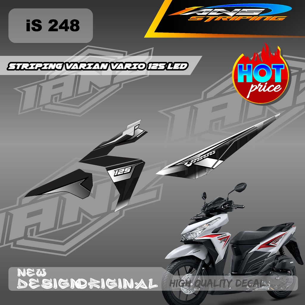 DECAL STRIPING DECAL VARIO 125 LED SIMPEL  / STIKER LIST HONDA VARIO 125 LED CUSTOM VARIAN  / DECAL KERETA VARIO SEMI FULL BODY  IS248