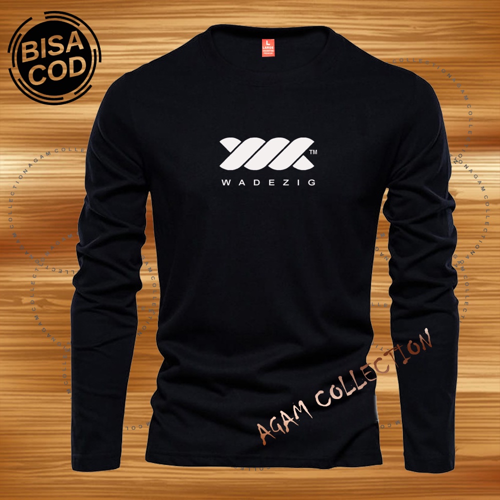 Agam Collection Baju Kaos Distro Wazedig Text Putih Lengan Panjang Premium Quality Kaos Pria Keren Kaos Cewek/Cowok