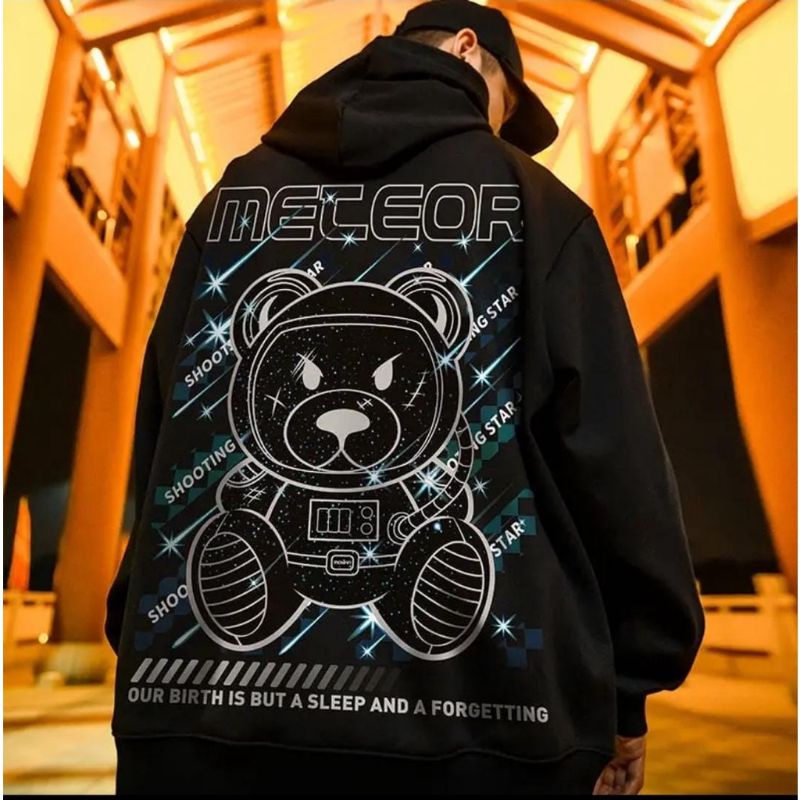 hoodie couple unisex oversize meteor bear