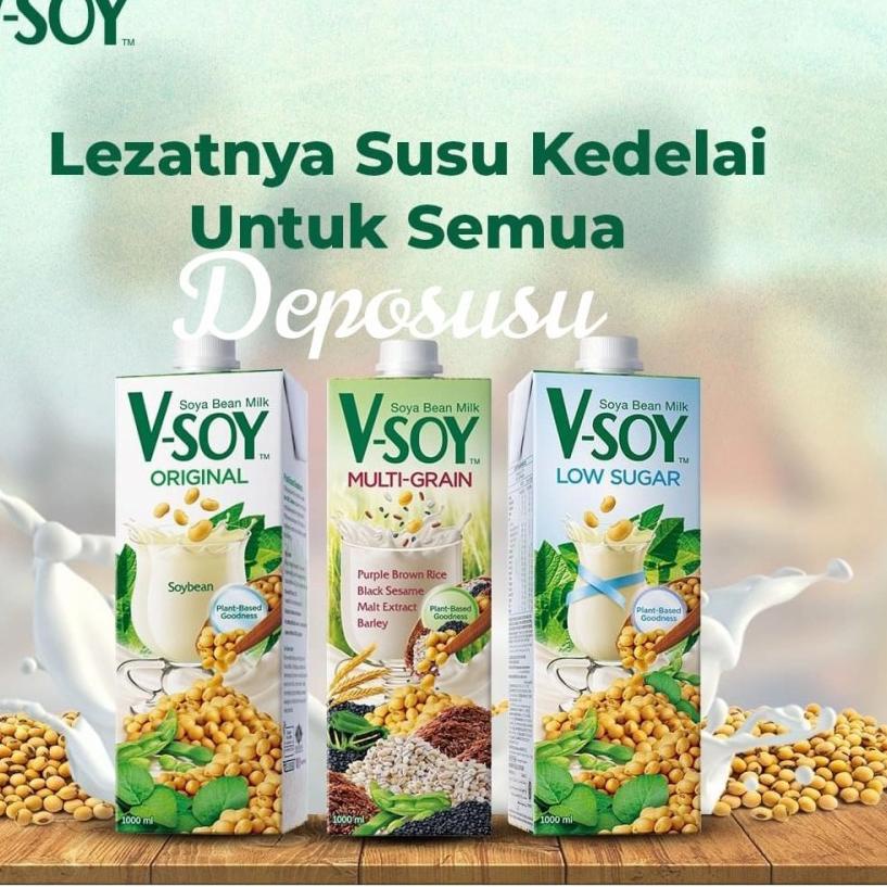 

Deal NowTt0T4 Vsoy Soya Bean Milk V-soy ORIGINAL / MULTIGRAIN / LOW SUGAR rendah gula /GOLDEN GRAIN 1Liter