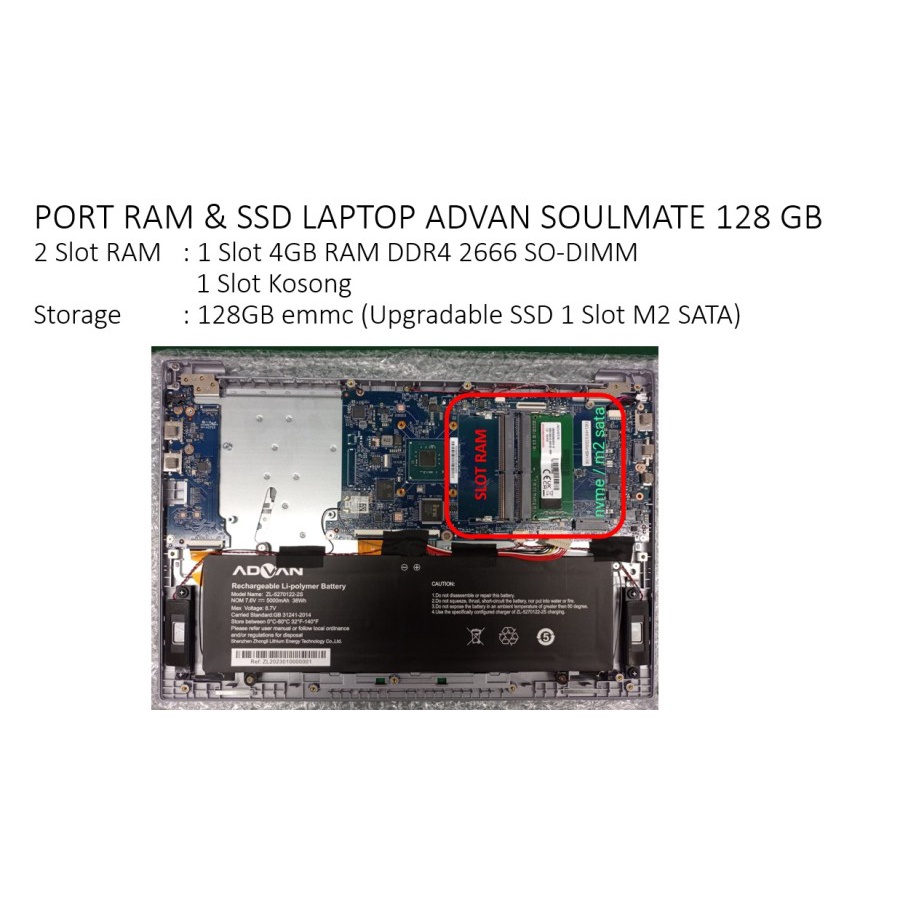 Laptop Murah Advan Soulmate Celeron N4020 4GB 128GB 256GB 14 W11