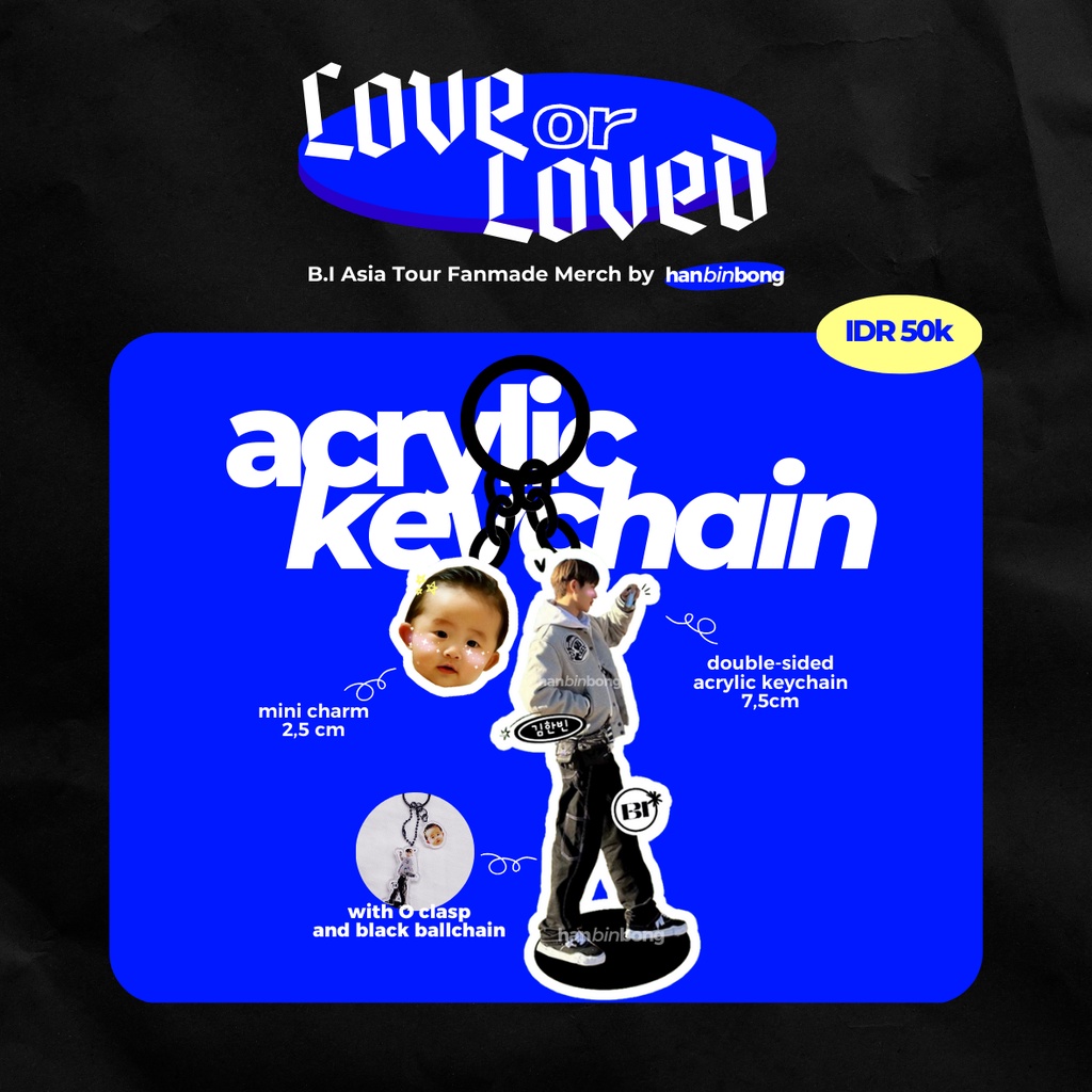 Keychain B.I Concert Starter Kit - Fanmade Merch Konser Kim Hanbin | Lanyard, Tote Bag
