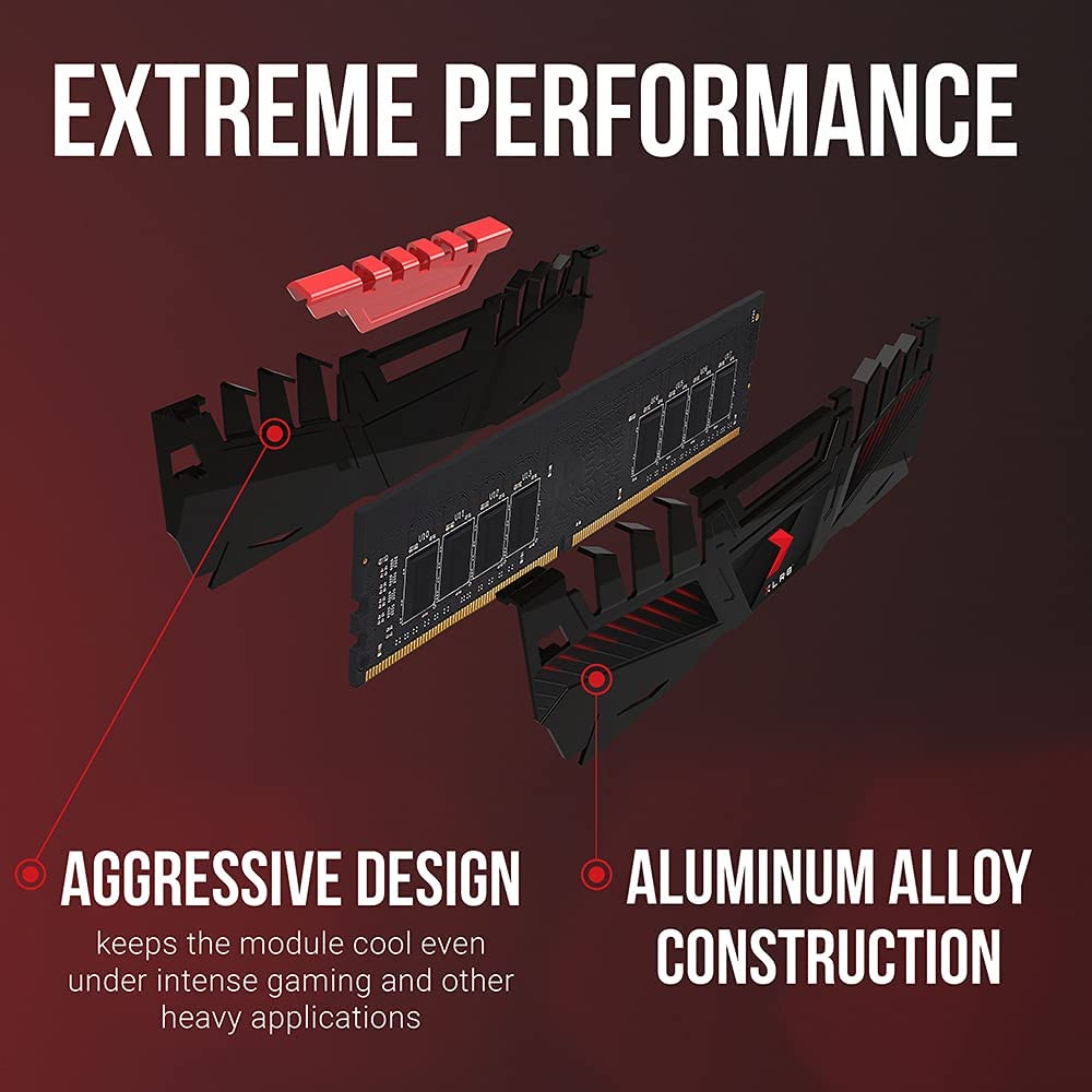 PNY DDR4 XLR8 Series 3200MHz PC 25600 Dual Channel 16GB (2X8GB)