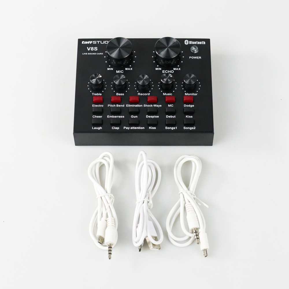 Mixer Bluetooth Audio USB External Soundcard V8S TaffSTUDIO
