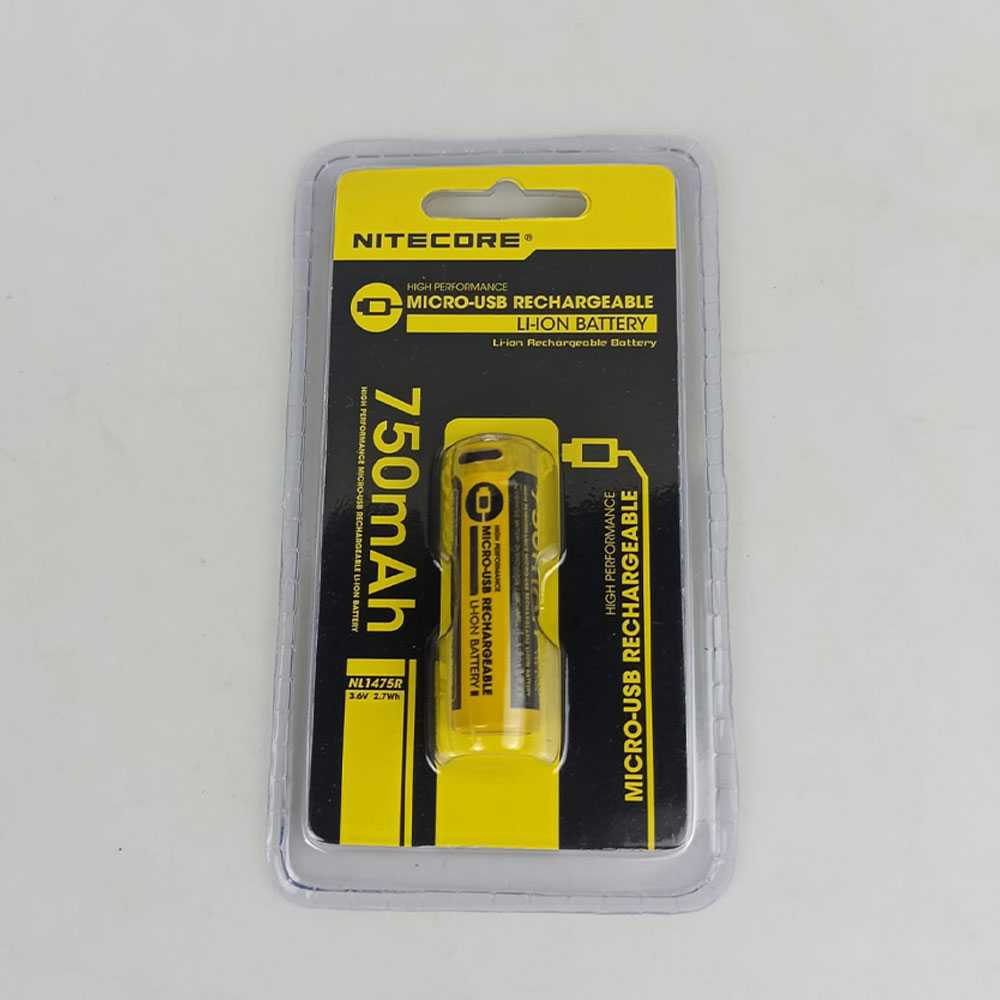 (BISA COD) FTIHSHP NITECORE 14500 Micro USB Rechargeable Li-ion Battery 750mAh - NL1475R